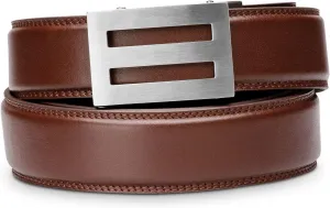 KORE Men’s Full-Grain Leather Track Belts | “Intrepid” Stainless Steel Buckle