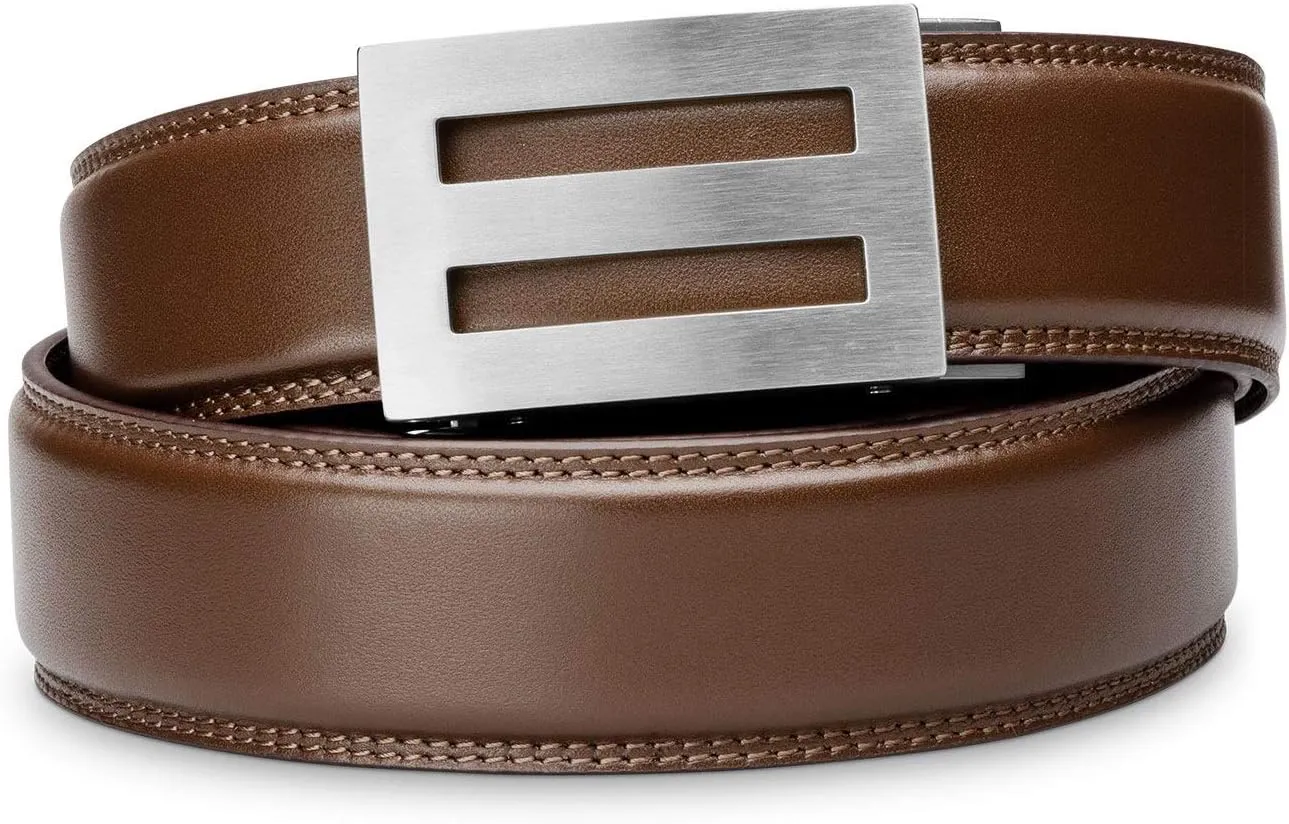 KORE Men’s Full-Grain Leather Track Belts | “Intrepid” Stainless Steel Buckle