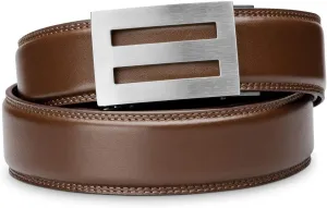 KORE Men’s Full-Grain Leather Track Belts | “Intrepid” Stainless Steel Buckle