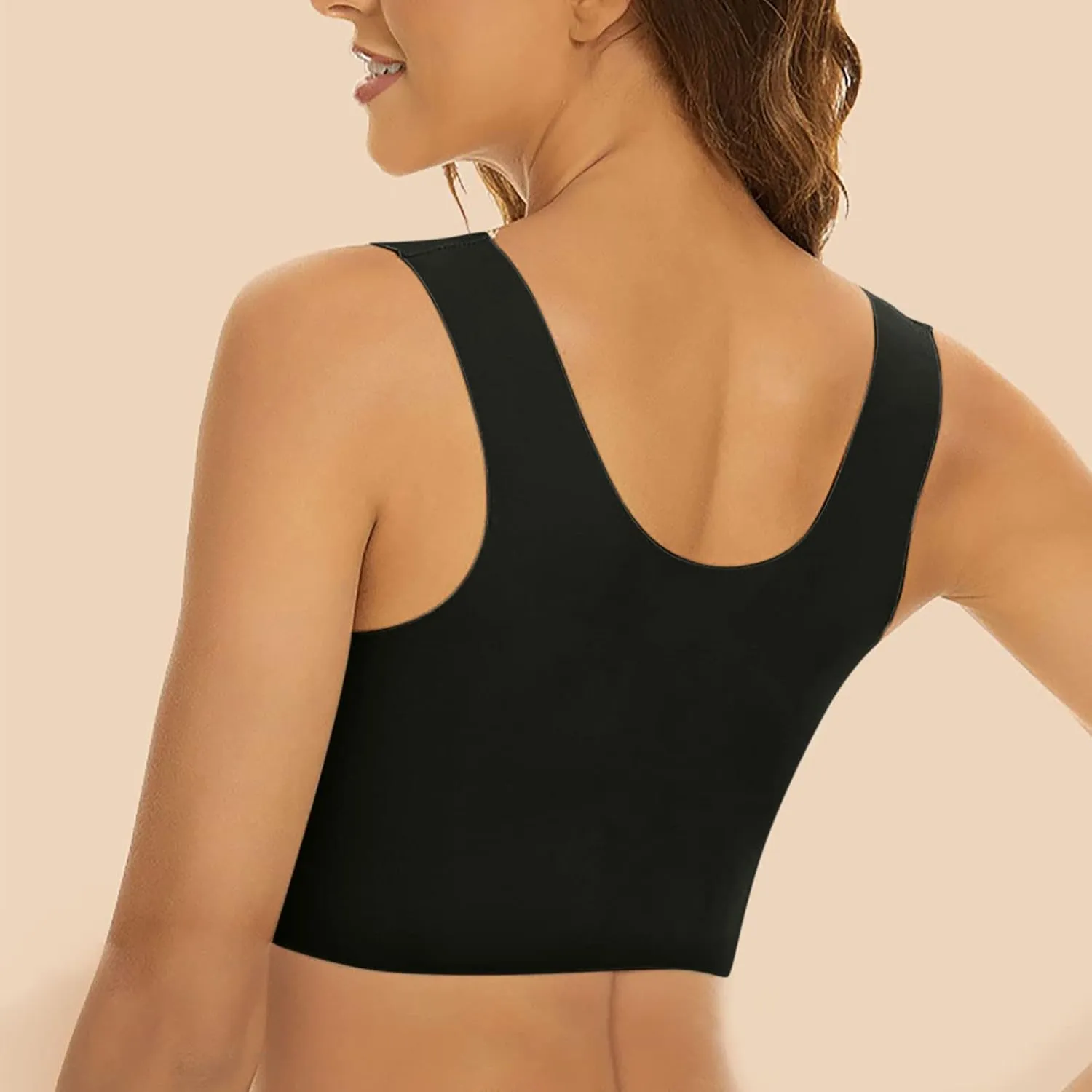 Lace Bralettes for Women Padded Seamless Comfort V Neck Bra U Back Push Up Lifting Wirefree Pullover Everyday Bras