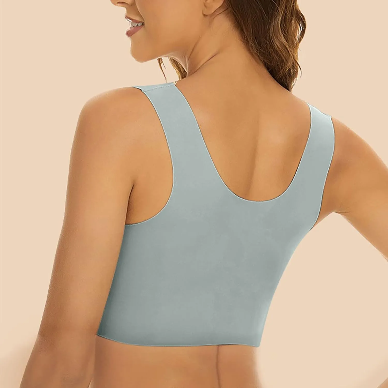 Lace Bralettes for Women Padded Seamless Comfort V Neck Bra U Back Push Up Lifting Wirefree Pullover Everyday Bras