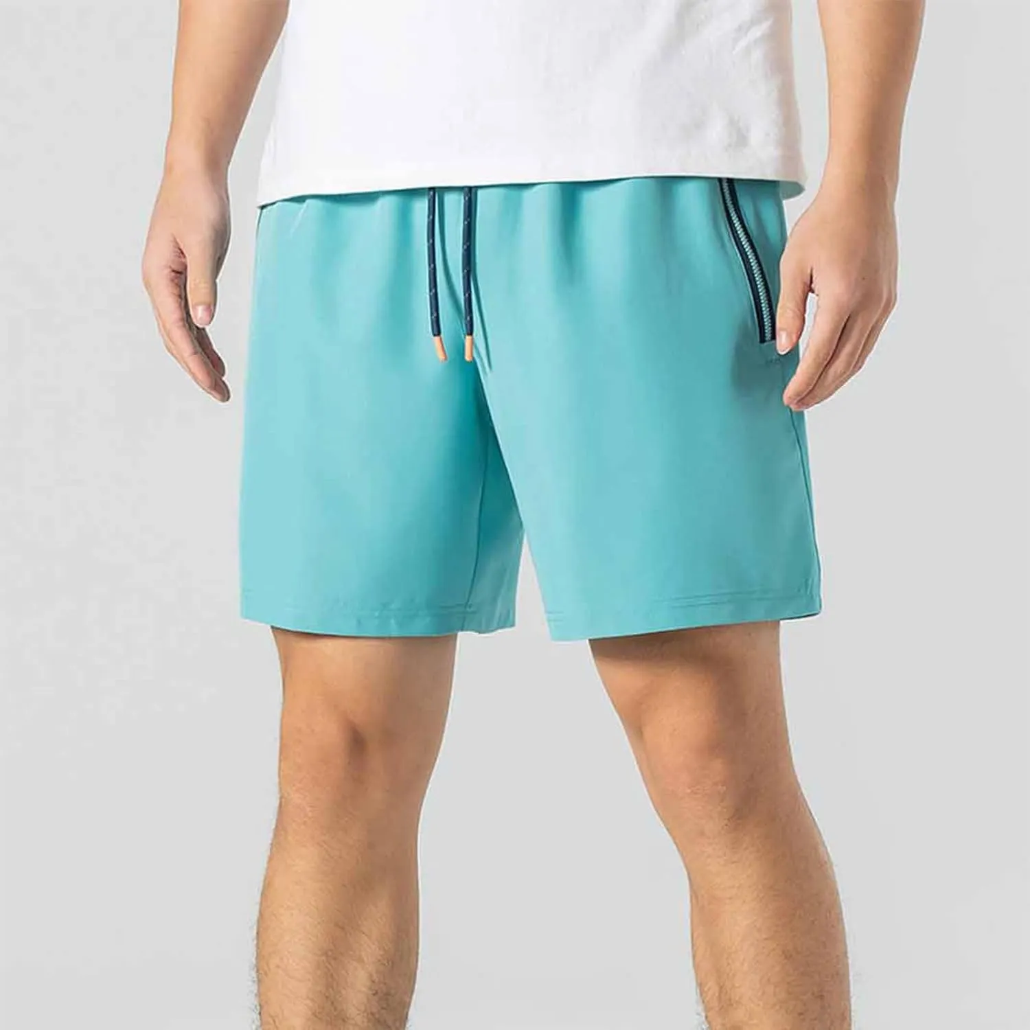 Lastesso Mens Shorts Athletic Lightweight Shorts Drawstring Zipper Pockets Workout Running Shorts Casual Quick Dry Clothes