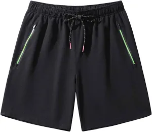 Lastesso Mens Shorts Athletic Lightweight Shorts Drawstring Zipper Pockets Workout Running Shorts Casual Quick Dry Clothes