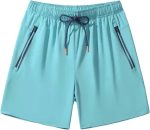 Lastesso Mens Shorts Athletic Lightweight Shorts Drawstring Zipper Pockets Workout Running Shorts Casual Quick Dry Clothes
