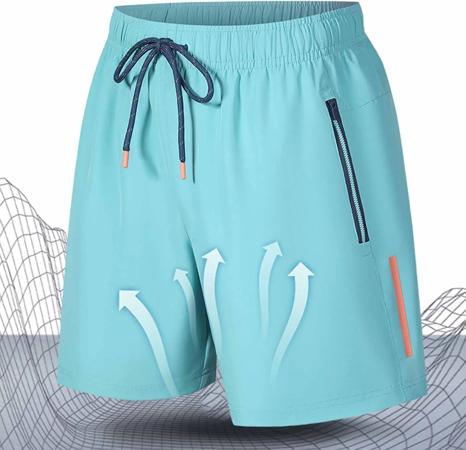 Lastesso Mens Shorts Athletic Lightweight Shorts Drawstring Zipper Pockets Workout Running Shorts Casual Quick Dry Clothes