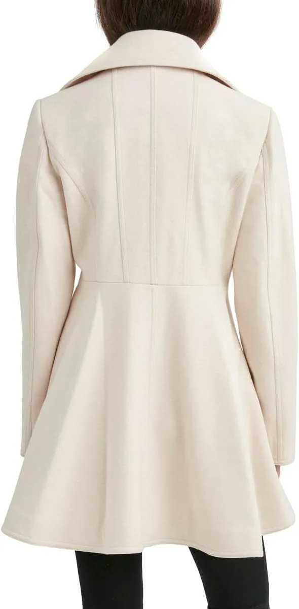 Laundry by Shelli Segal Women's Double Breasted Fit & Flare Peacoat