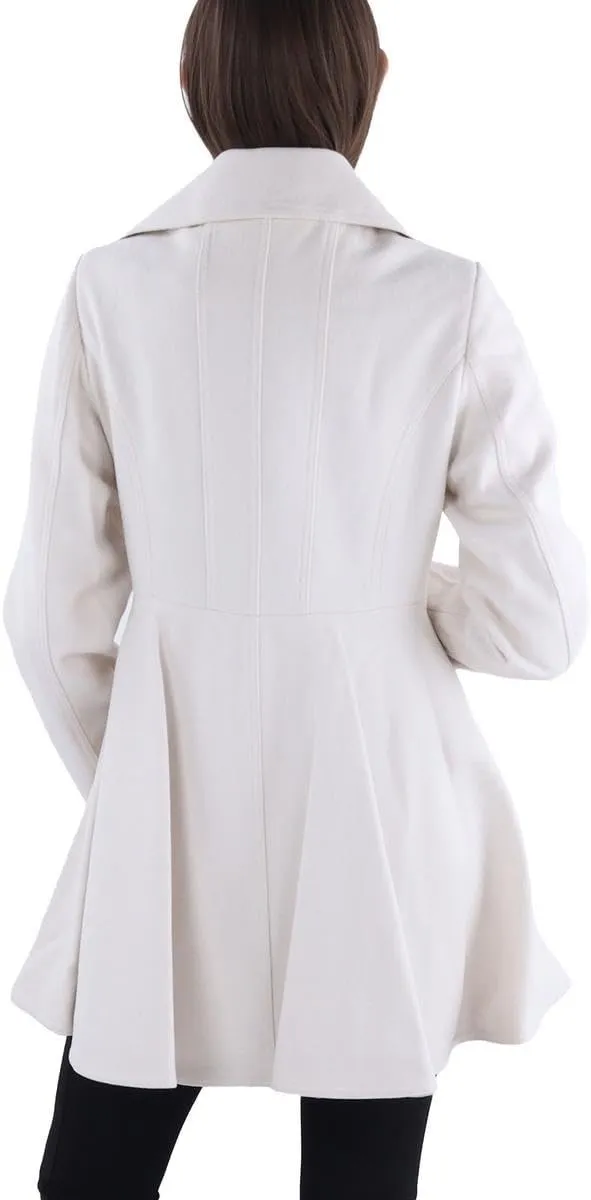 Laundry by Shelli Segal Women's Double Breasted Fit & Flare Peacoat
