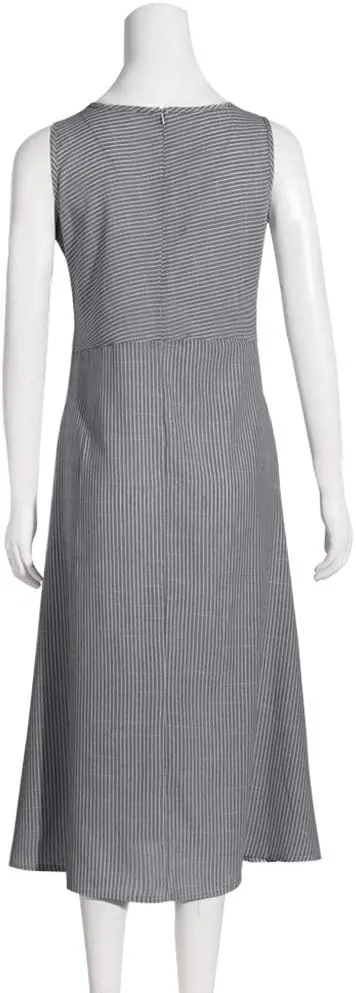 Linen Dress Women Summer Sleeveless Elegant Dresses Cute Sundresses Boho Maxi Dress Long Dresses with Pockects