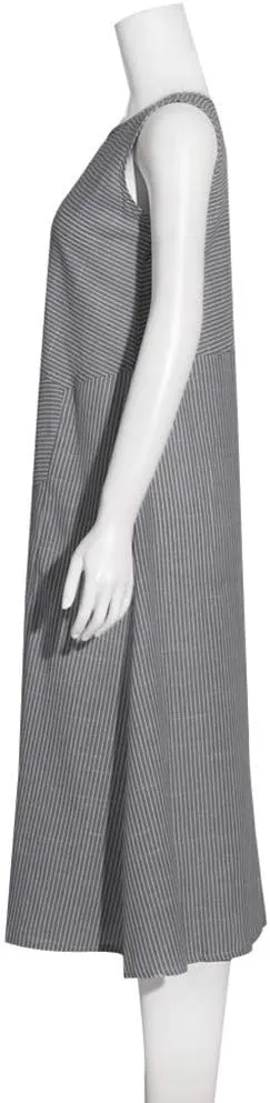 Linen Dress Women Summer Sleeveless Elegant Dresses Cute Sundresses Boho Maxi Dress Long Dresses with Pockects