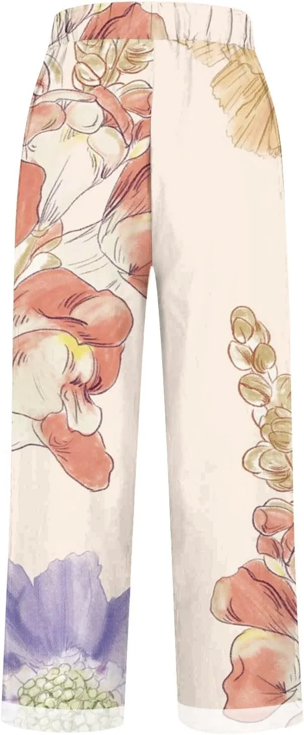 Linen Pants with Pockets Spring Women's Cotton Linen Pants Women's Plus Size Cotton Linen Yoga Pants