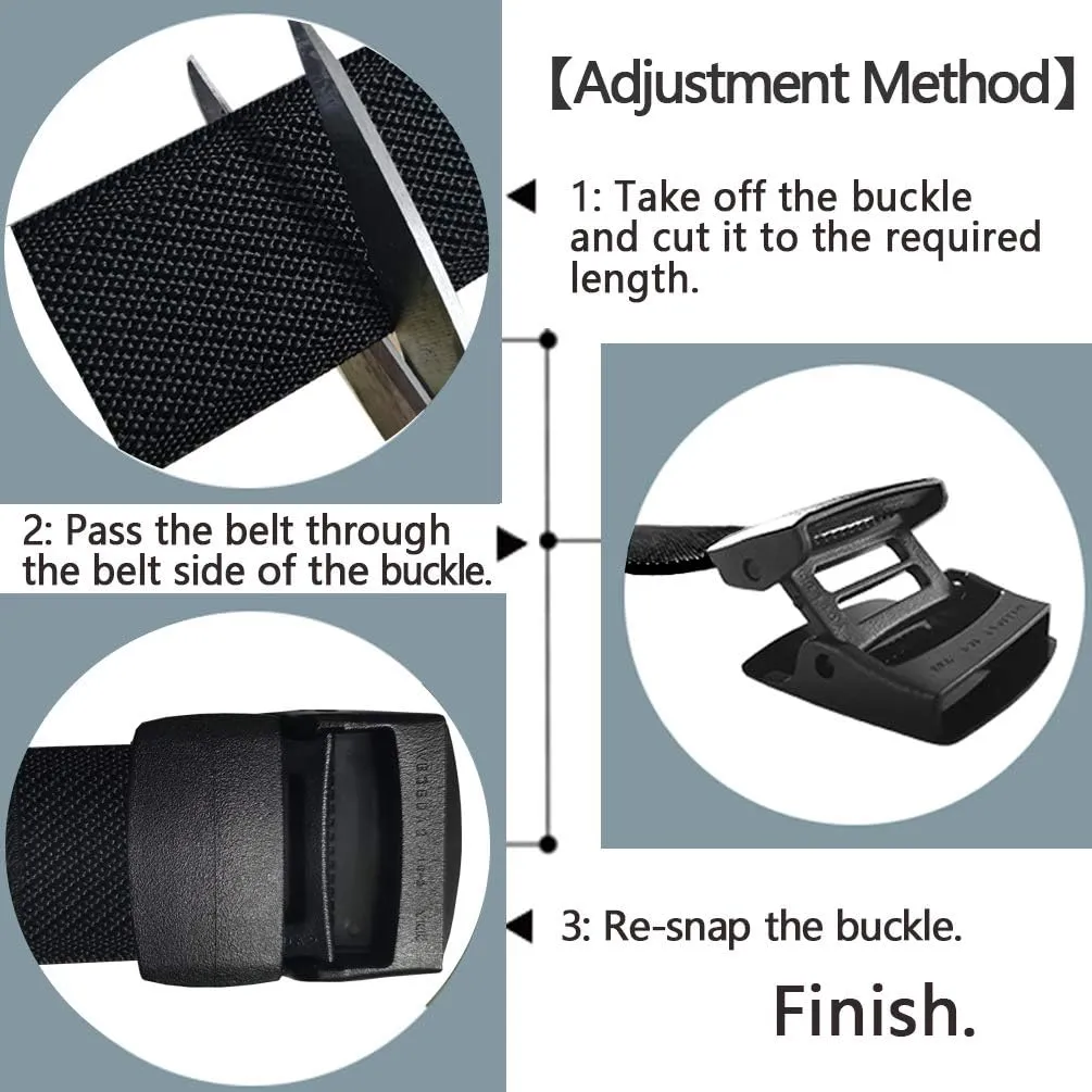 LionVII Elastic Belts for Men - Stretch Canvas No Metal Plastic Buckle for Work Sports - Adjustable Trim to Fit 28-45" Waist