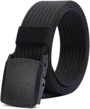 LionVII Men's Nylon Work Belts - Breathable Webbing Canvas Belt with Plastic Buckle, Adjustable Trim to Fit 28-49" Waist
