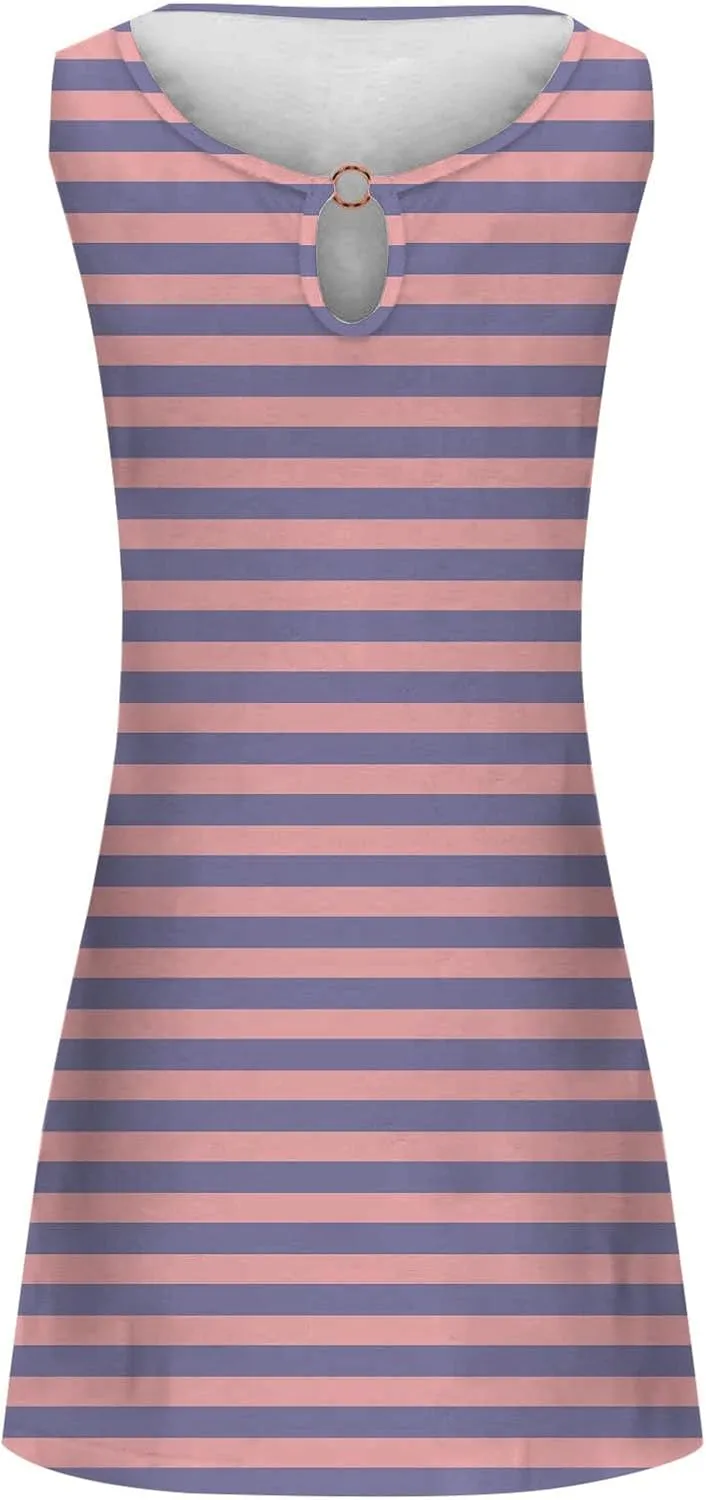 Long Sundresd Sun Dresses for Women 2025 Vacation Beach Casual Summer Sundresses Sleeveless Tank Short Boho Dress