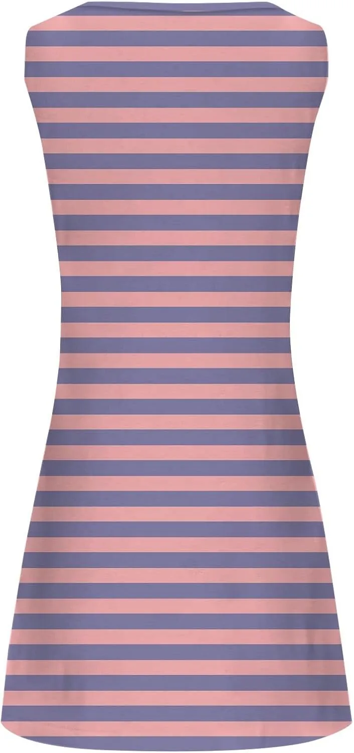Long Sundresd Sun Dresses for Women 2025 Vacation Beach Casual Summer Sundresses Sleeveless Tank Short Boho Dress