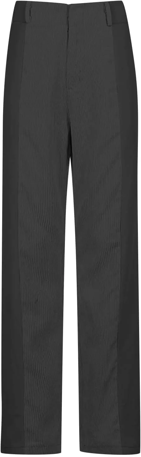 Melliflo High Waist Corduroy Pants for Women Trendy Casual Straight Leg Pants Comfy Loose Fit Trousers with Pockets