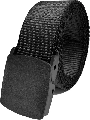 Men's Adjustable High Strength Utility Tactical Belts with Heavy Duty Plastic Buckle Up to 80" Length