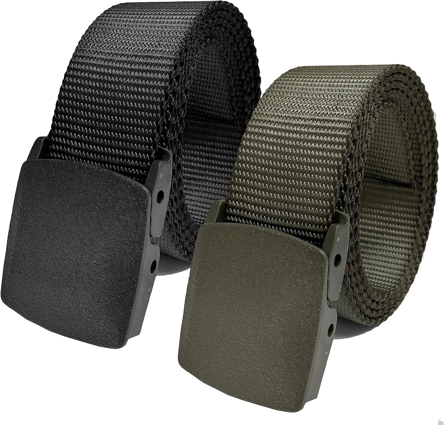 Men's Adjustable High Strength Utility Tactical Belts with Heavy Duty Plastic Buckle Up to 80" Length