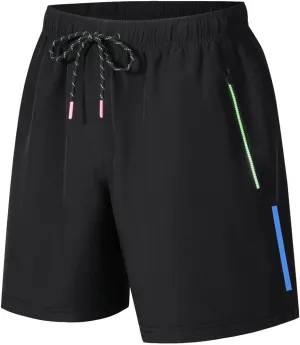 Men's Athletic Running Shorts Quick Dry Workout Shorts Lightweight Casual Drawstring Sports Gym Basketball Shorts