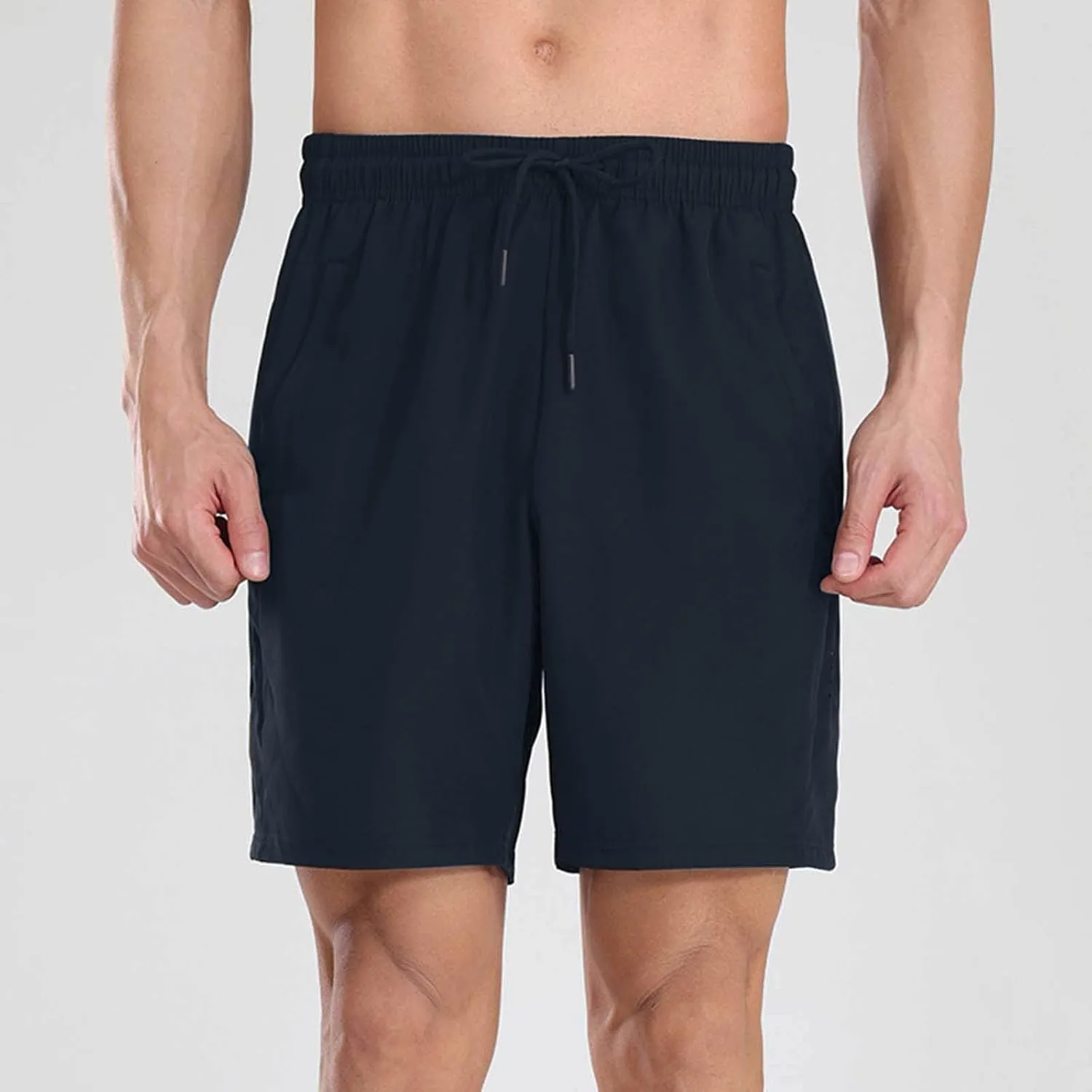 Mens Athletic Shorts Quick Dry Loose Fit Lightweighgt Breathable Sport Running Hiking Workout Gym Shorts with Pockets