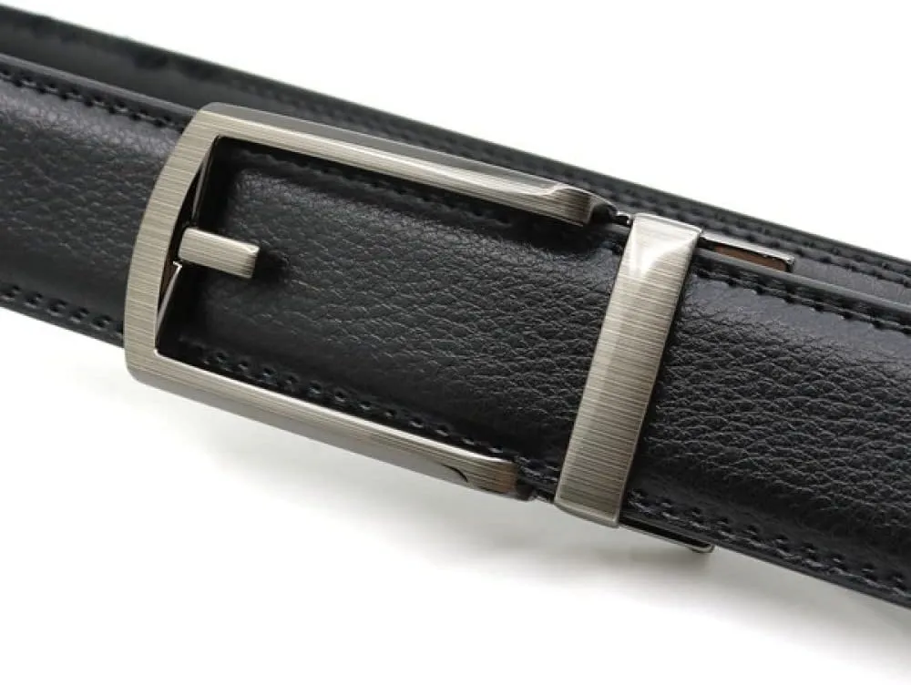 Men's Belt automatic buckle Comfort Leather Ratchet Dress with Slide Buckle -Adjustable Trim to Fit 120cm 130cm 140cm