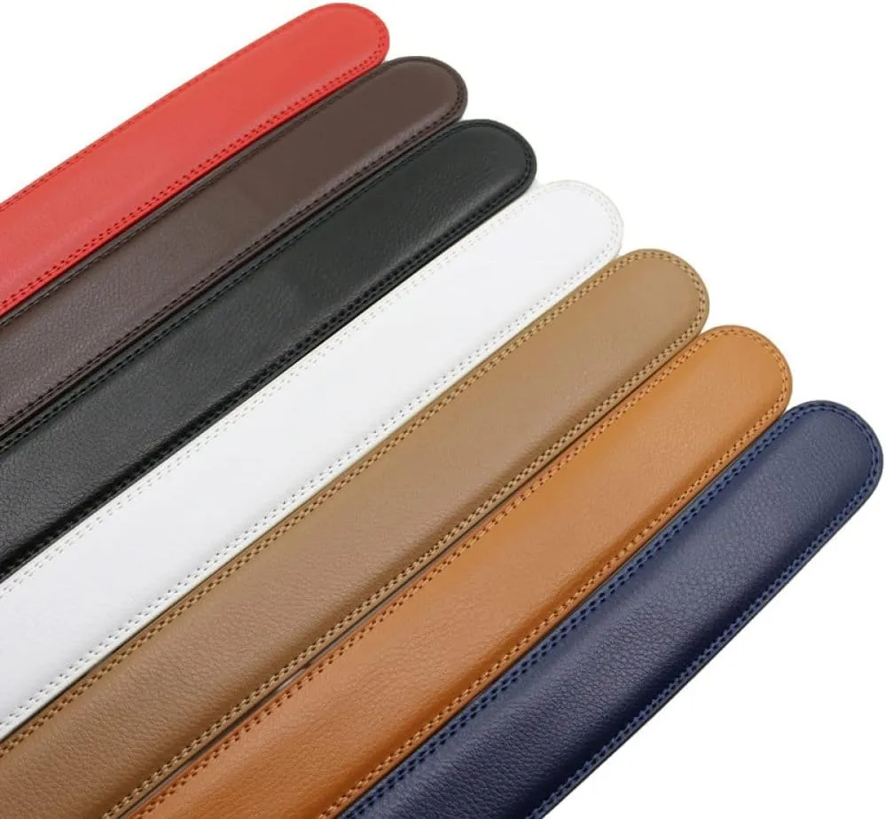 Men's Belt automatic buckle Comfort Leather Ratchet Dress with Slide Buckle -Adjustable Trim to Fit 120cm 130cm 140cm