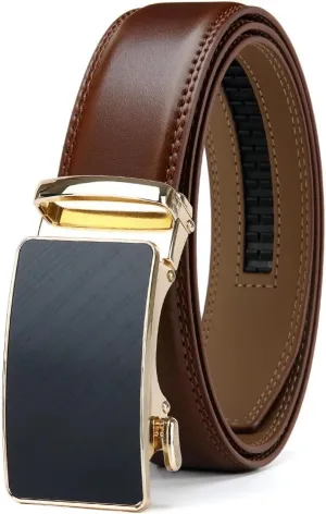 Men's Belt Leather Ratchet Belt Men's Dress and Casual Adjustable Buckle - Fashionable Business Style Belt/strap