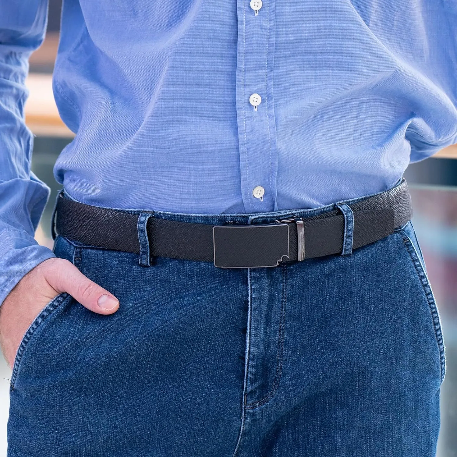 Men's Belts Leather Ratchet Dress Belts for Men Adjustable Belt for Casual Jeans