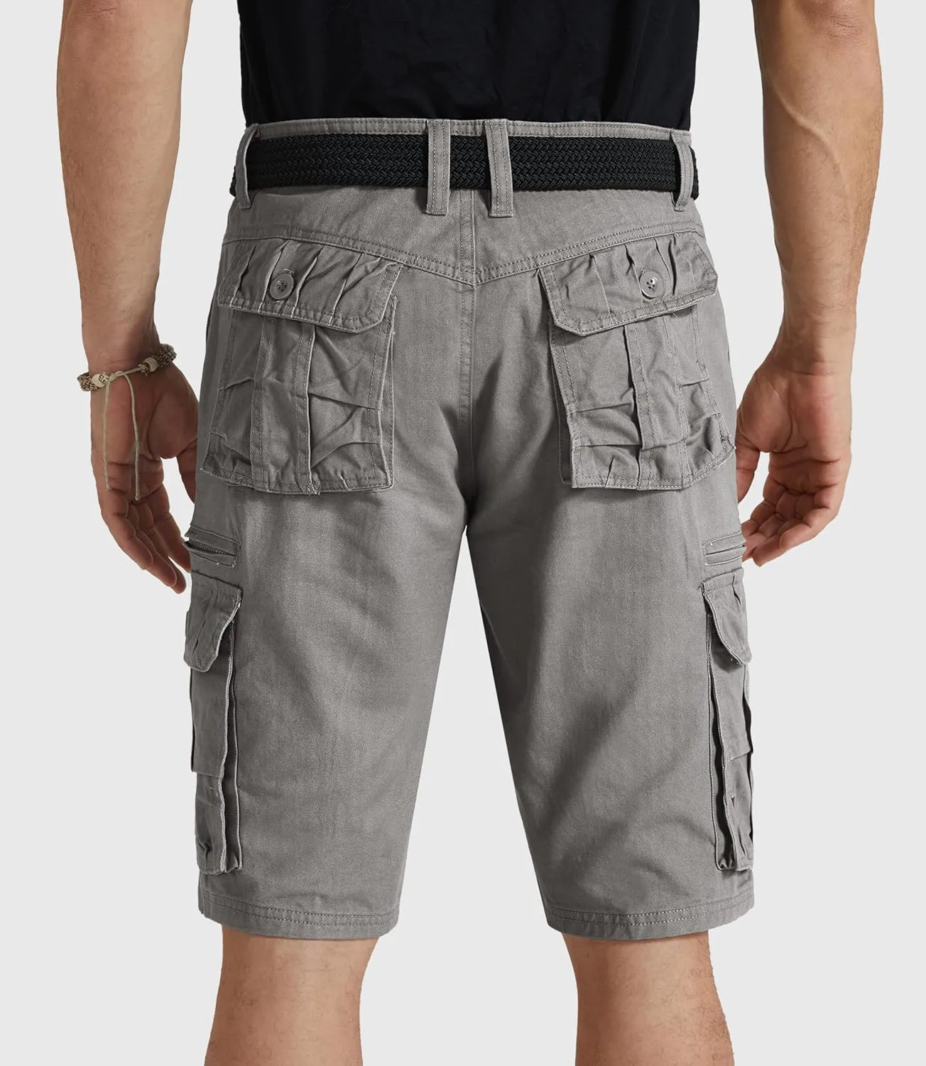 Mens Cargo Shorts Cotton Work Shorts Multi Pocket Casual Workout Shorts for Men NO Belt