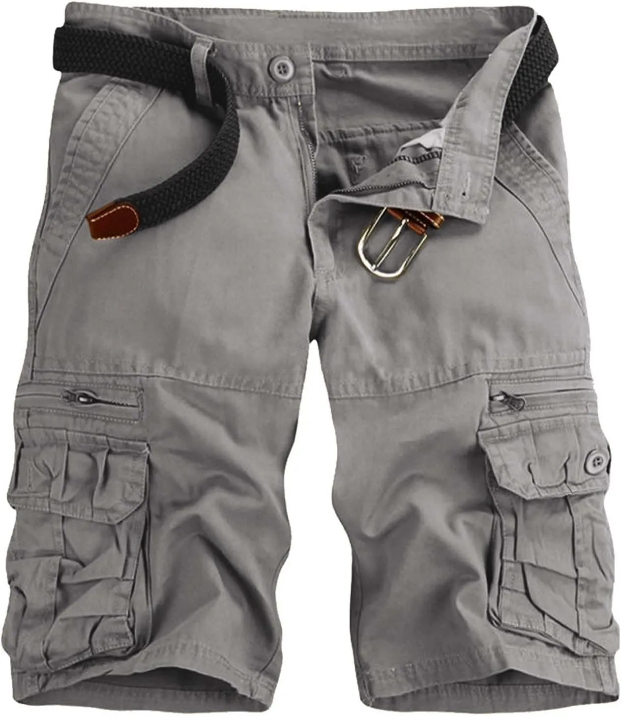 Mens Cargo Shorts Cotton Work Shorts Multi Pocket Casual Workout Shorts for Men NO Belt