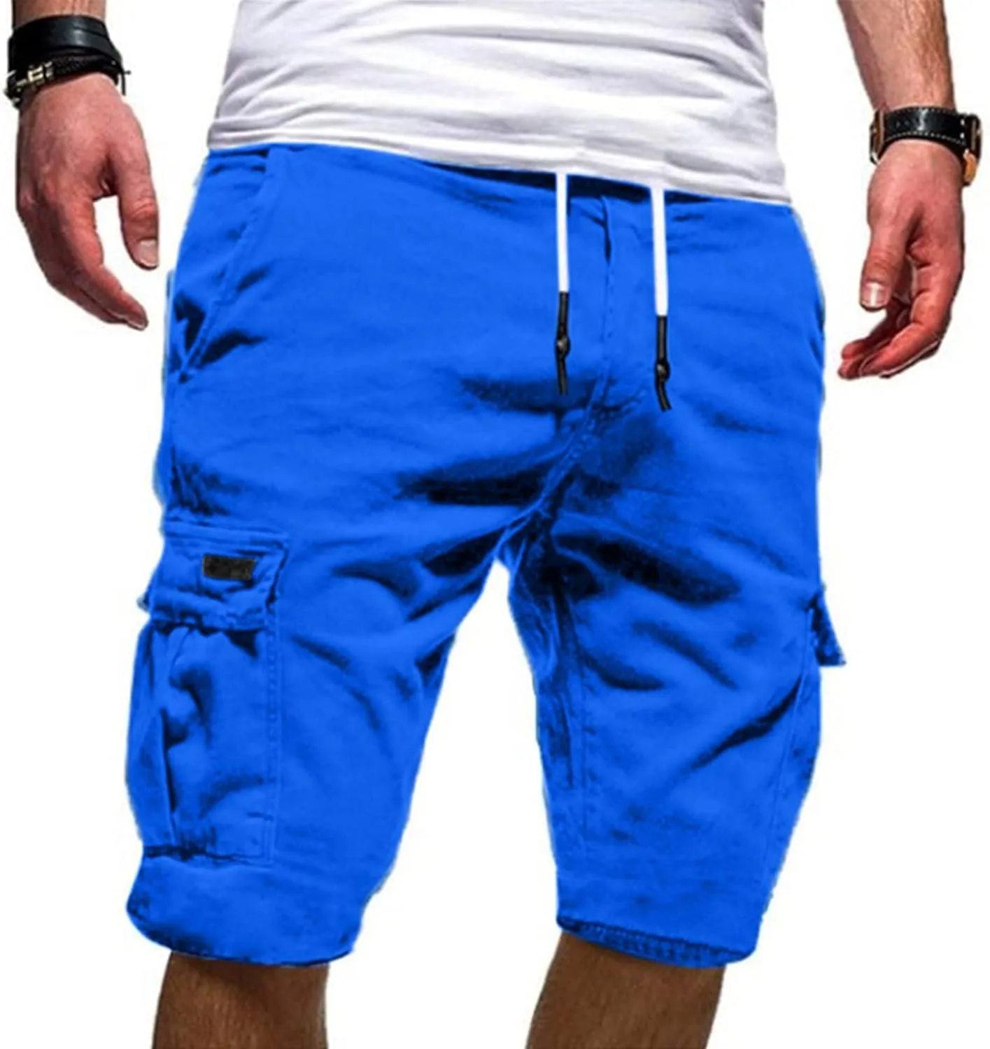Mens Casual Cargo Shorts - 2025 Drawstring Stretch Summer Beach Shorts Chino Shorts Outdoor Hiking Shorts with 6 Pockets