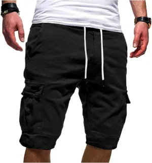Mens Casual Cargo Shorts - 2025 Drawstring Stretch Summer Beach Shorts Chino Shorts Outdoor Hiking Shorts with 6 Pockets