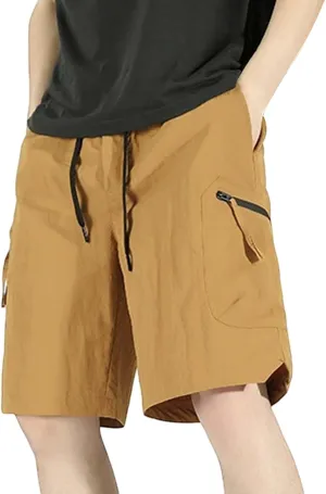 Mens Casual Shorts Casual Cotton Drawstring Summer Short Pants Elastic Waist Lightweight Twill Chino Shorts