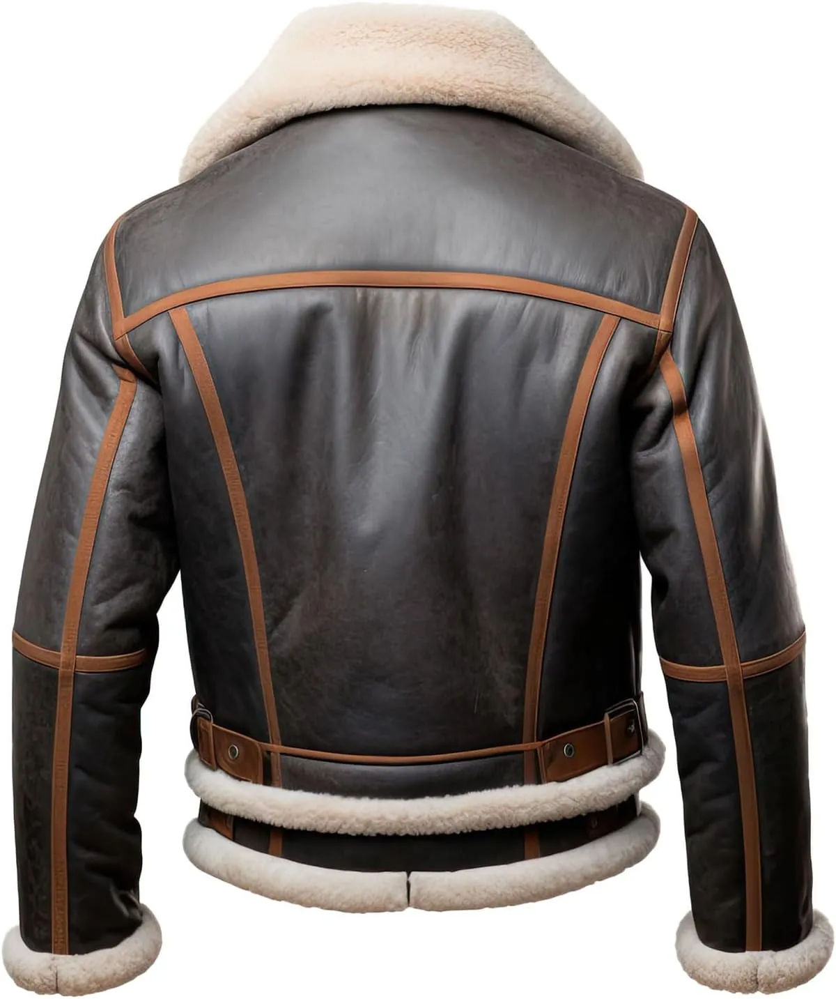 Men’s Charcoal Grey Genuine Sheepskin Sherpa Shearling Faux Fur Lined Airforce Uniform B3 Bomber Leather Jacket