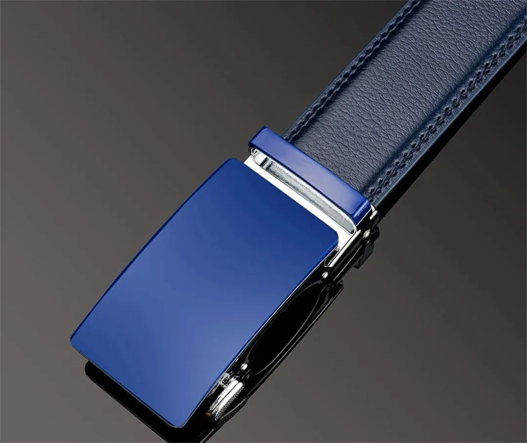 Men's Genuine Leather Ratchet Dress Belt With Automatic Buckle Belts