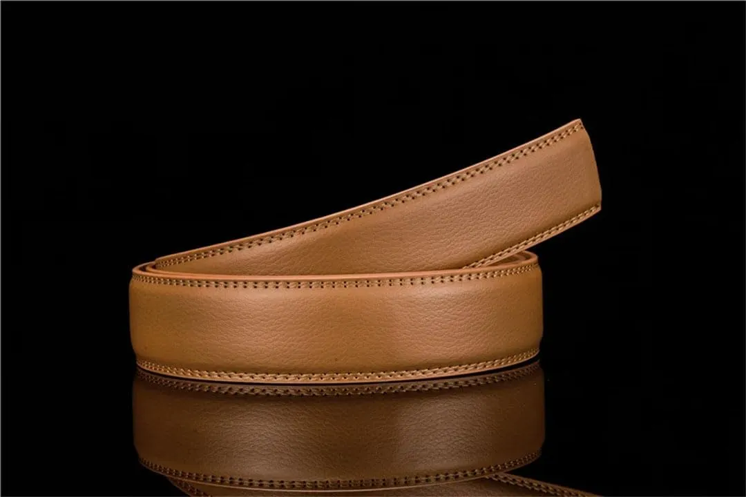 Men's Genuine Leather Ratchet Dress Belt With Automatic Buckle Belts