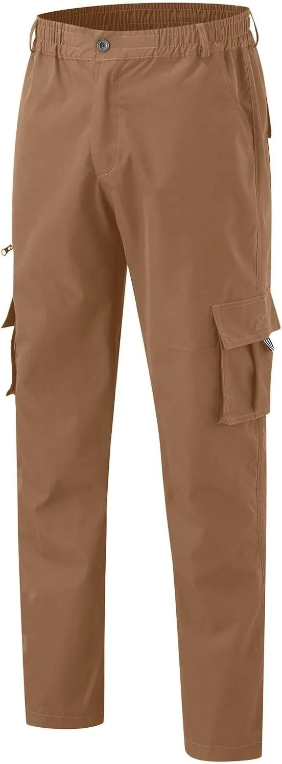 Men's Hiking Cargo Work Pants Hat Multi Woven Pocket Foot Rope Solid Pants Street Cargo Men Athletic Joggers