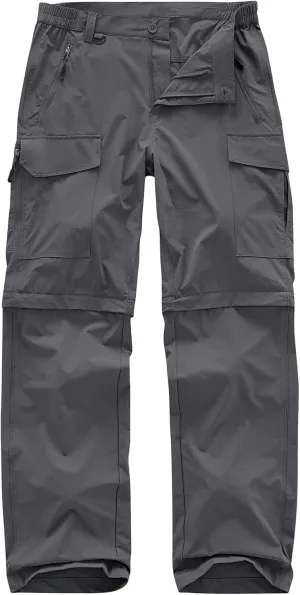 Men's Hiking Convertible Work Pants Lightweight Zip Off Lightweight Quick Dry Stretch Pants Summer Fishing Travel Outdoor