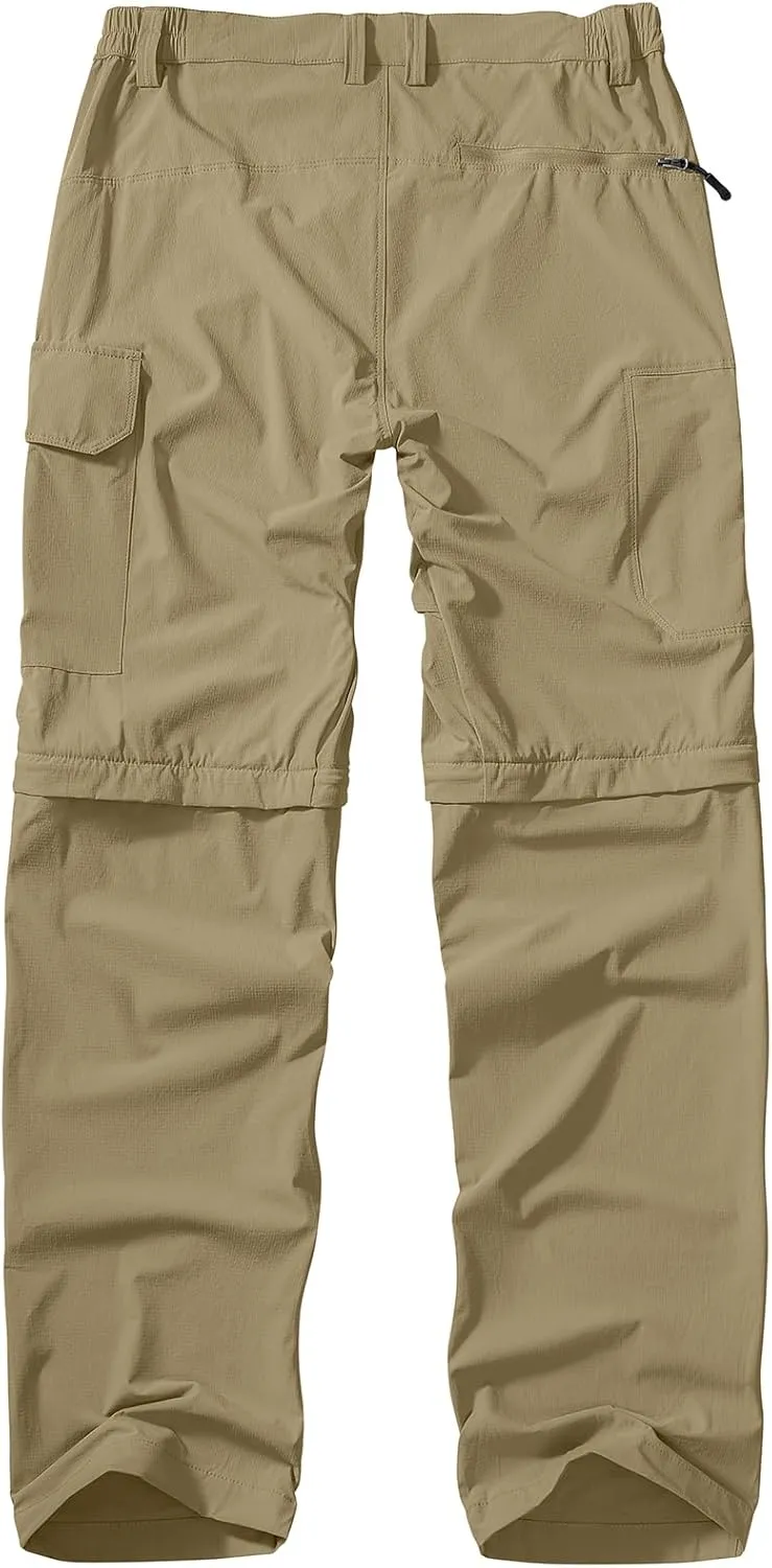 Men's Hiking Convertible Work Pants Lightweight Zip Off Lightweight Quick Dry Stretch Pants Summer Fishing Travel Outdoor