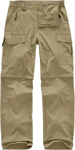 Men's Hiking Convertible Work Pants Lightweight Zip Off Lightweight Quick Dry Stretch Pants Summer Fishing Travel Outdoor