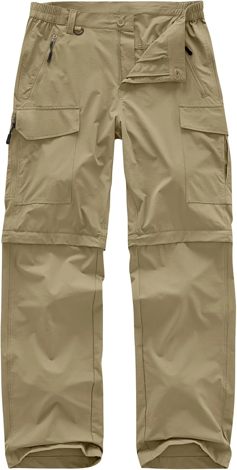 Men's Hiking Convertible Work Pants Lightweight Zip Off Lightweight Quick Dry Stretch Pants Summer Fishing Travel Outdoor