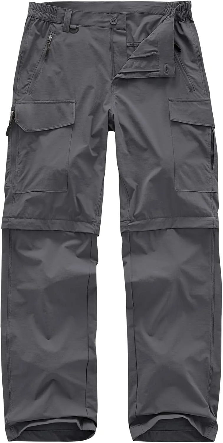 Men's Hiking Convertible Work Pants Lightweight Zip Off Lightweight Quick Dry Stretch Pants Summer Fishing Travel Outdoor
