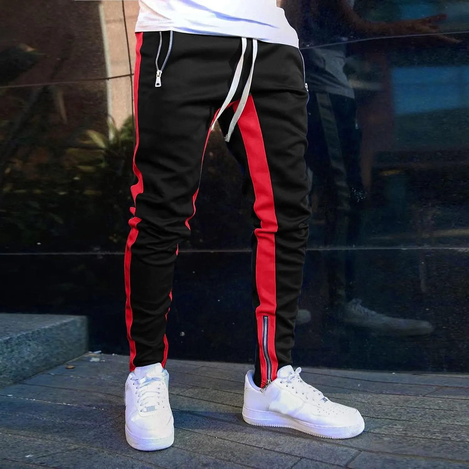 Men's Joggers Mens Sweatpants Athletic Cargo Pants for Men Casual Work Trousers Tactical Pants Rip-Stop Hiking Pants