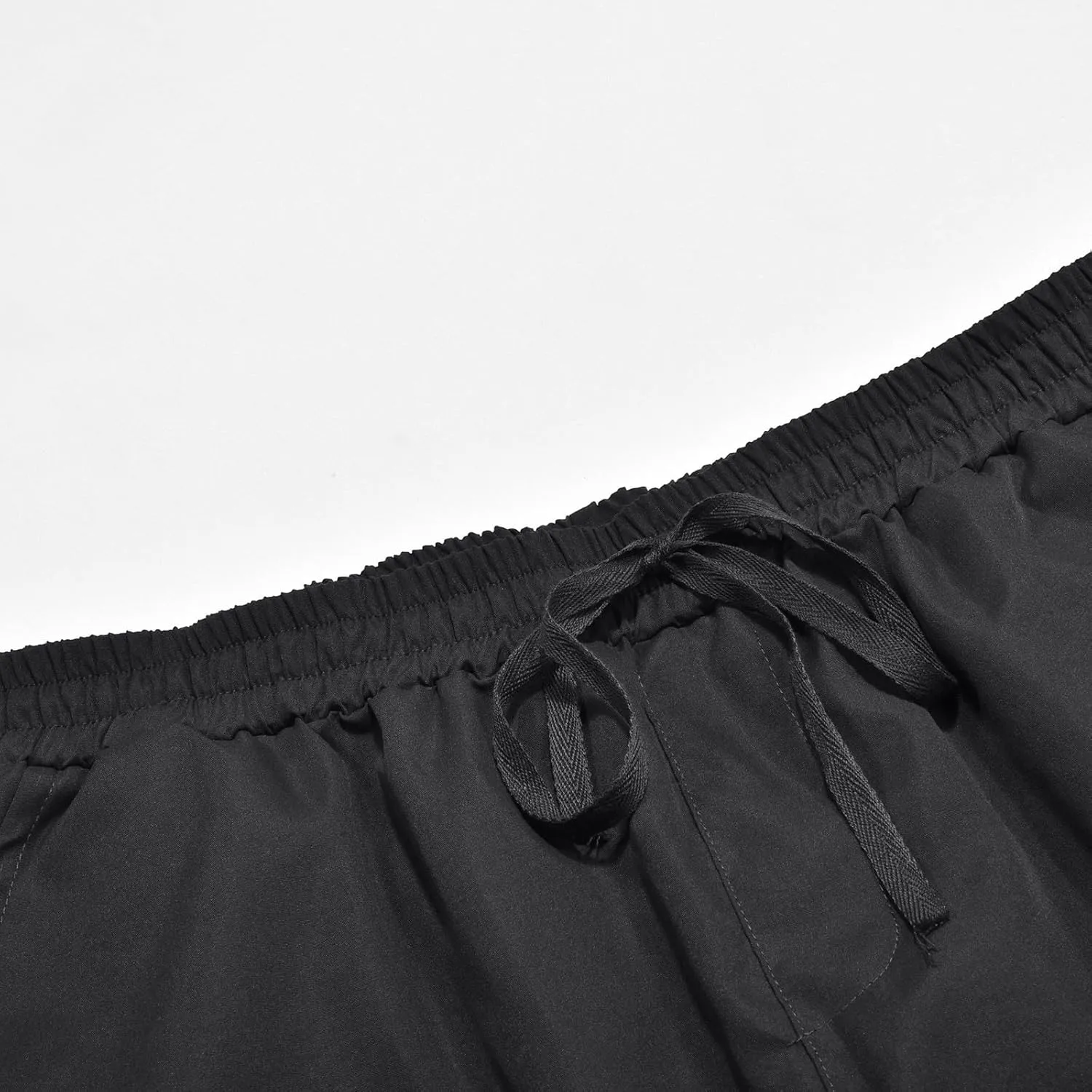 Mens Loose Cargo Pants Sports Hat Multi Woven Pocket Foot Rope Solid Pants Street Cargo Baggy Camo Tactical Trousers