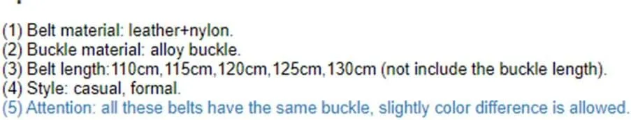 Men's Nylon Leather Belt Mens Ratchet Automatic Belts Formal Dress Belt