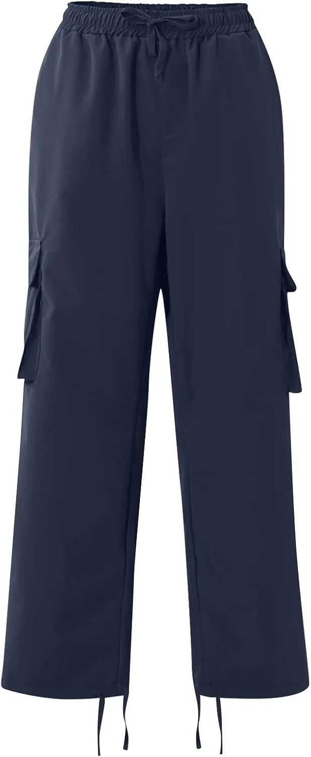 Mens Pants Cargo Baggy Elastic Waist Drawstring Pants Casual with Pockets Pants 2024 Fall Winter Joggers Trousers