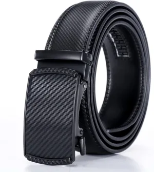 Mens Ratchet Belt,Leather Adjustable Slide Belt for Mens Dress Casual Pant Size Adjustable (Color : A, Size : 115cm)