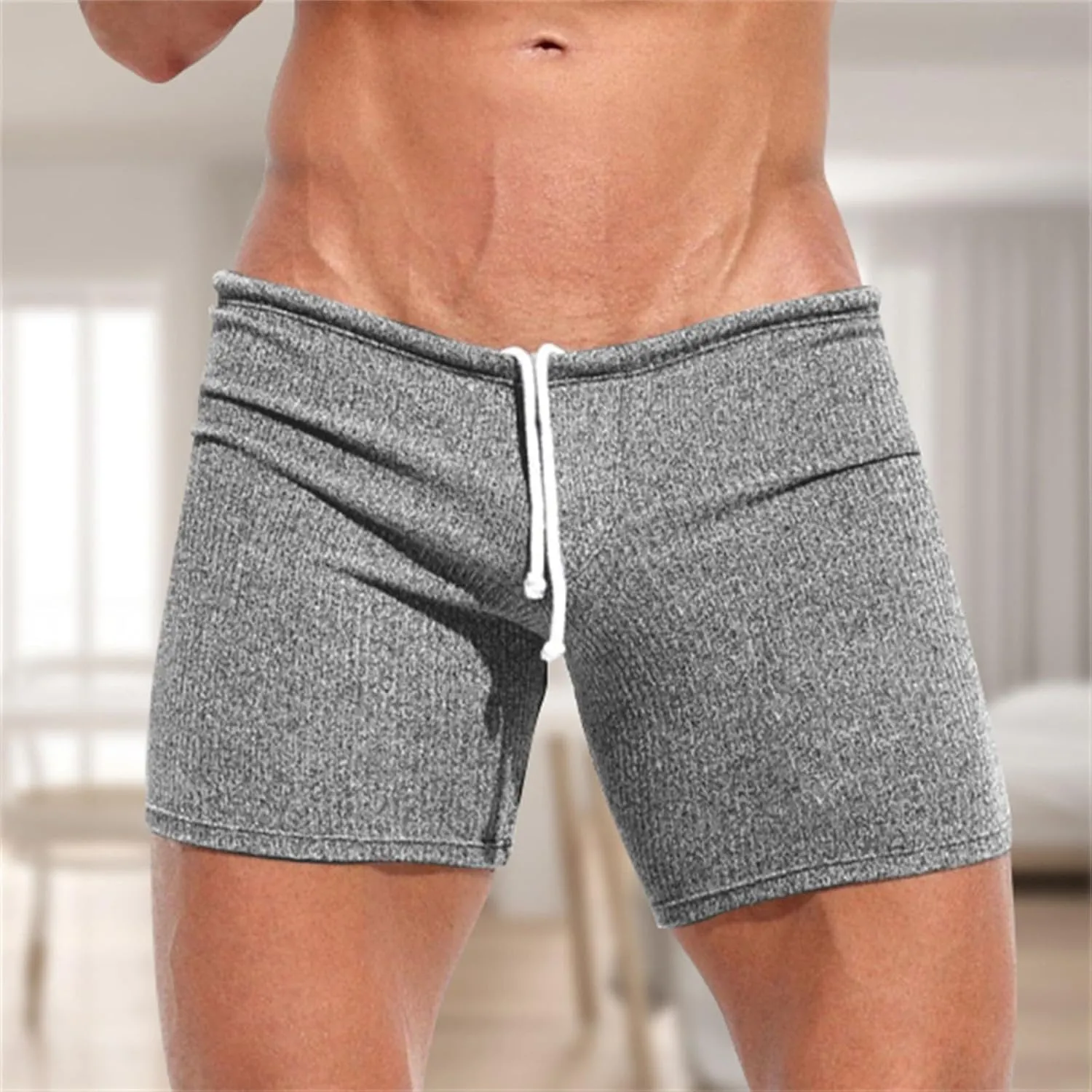 Mens Sexy Shorts Lightweight Muscle Tight Casual Lightweight Stretch Athletic Trunks Combat Track Workout Fitness Pant