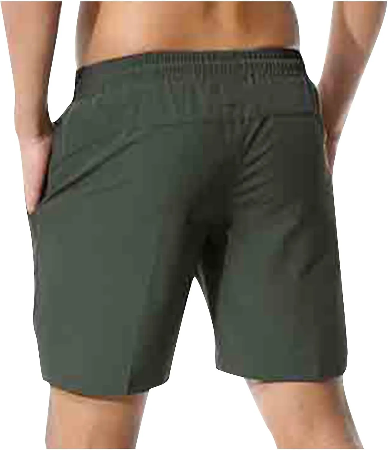 Mens Shorts Athletic Casual Drawstring Stretch Waist Shorts Quick Dry Running Workout Shorts with Pockets