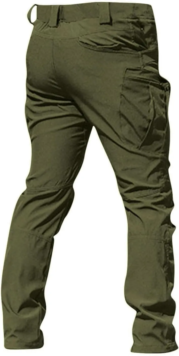 Men's Stretch Tactical Pants Water Resistant Ripstop Cargo Pants Outdoor Lightweight Work Hiking Pants