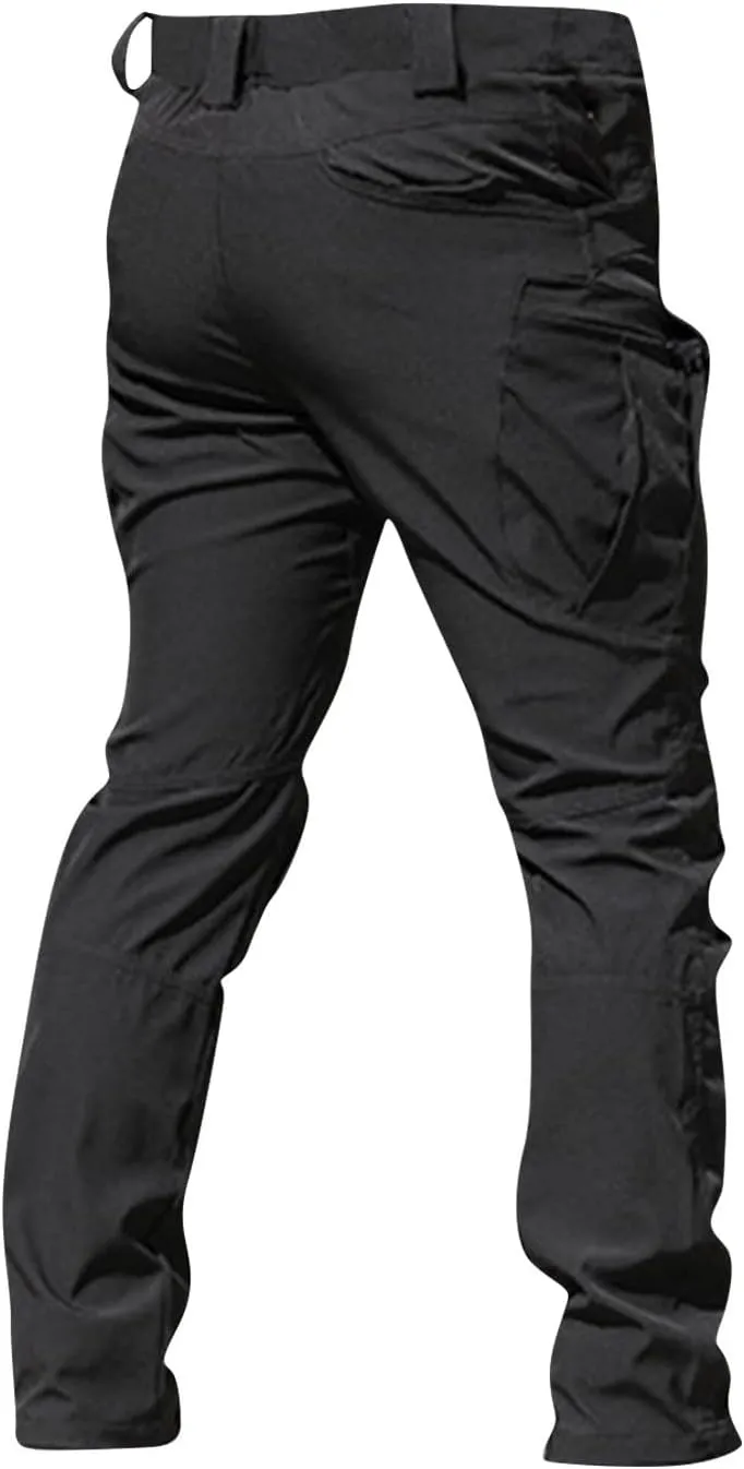 Men's Stretch Tactical Pants Water Resistant Ripstop Cargo Pants Outdoor Lightweight Work Hiking Pants